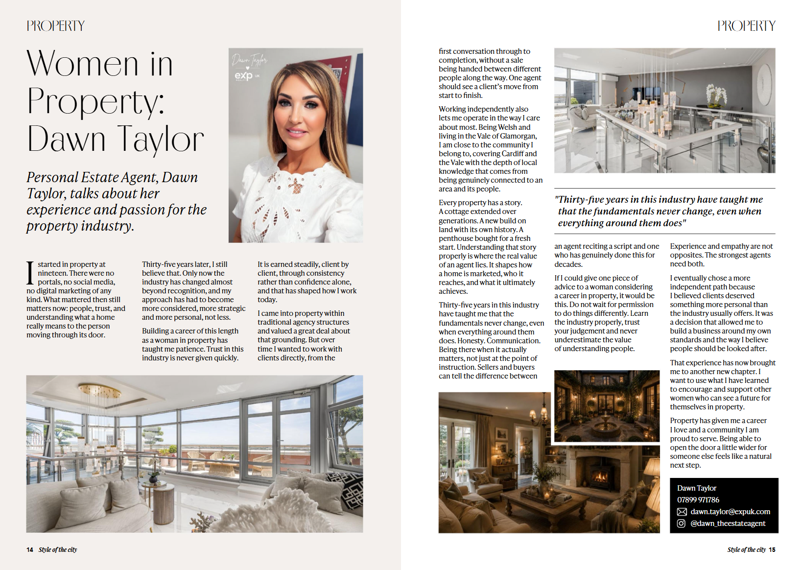Style of the City, Autumn 2026: Women in Property feature with Dawn Taylor, pages 14 to 15