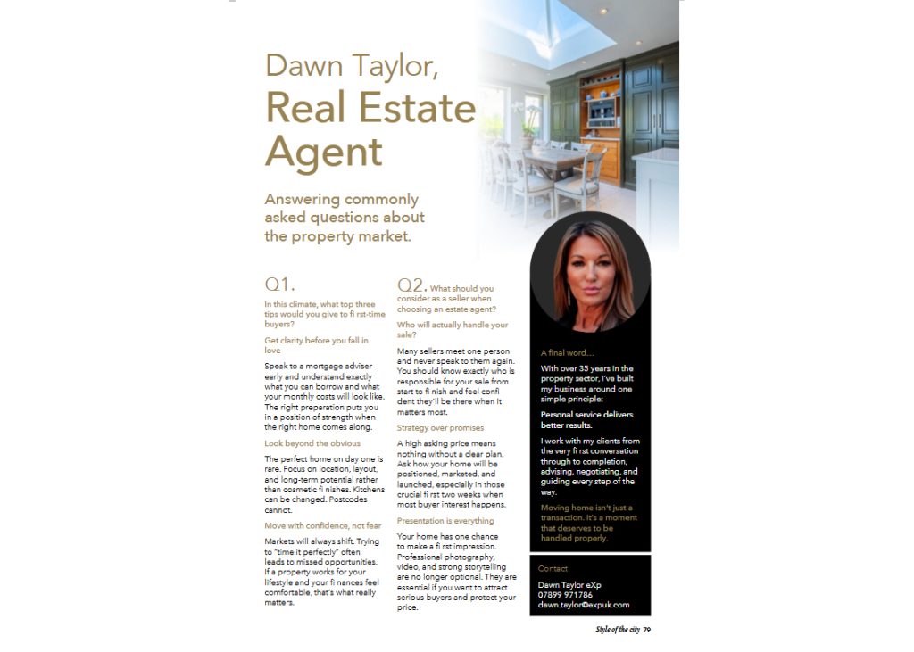Style of the City, Summer 2026: Buying Your First Home and Choosing an Estate Agent, Q&A with Dawn Taylor